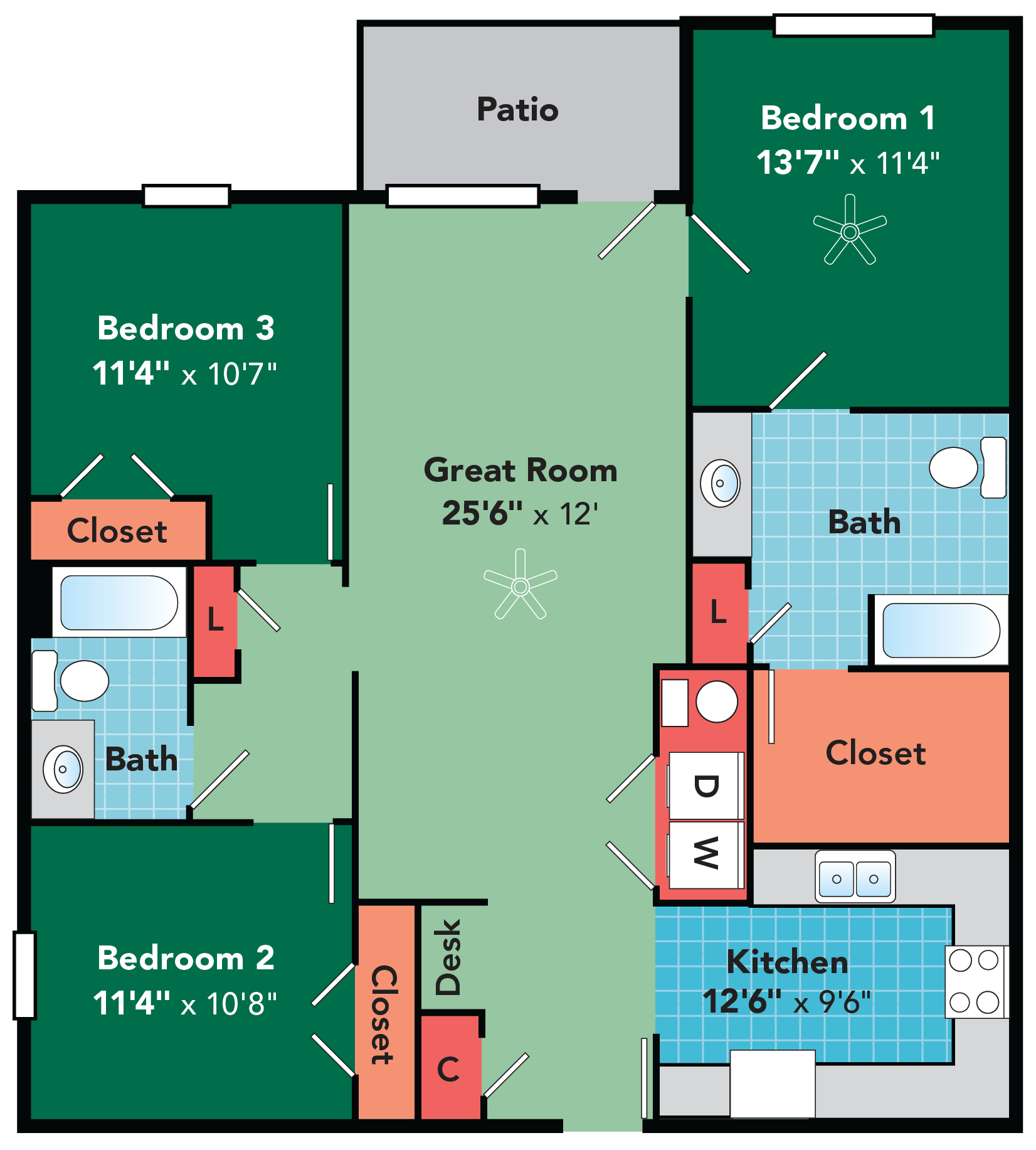 three bedroom apartments in fayetteville NC