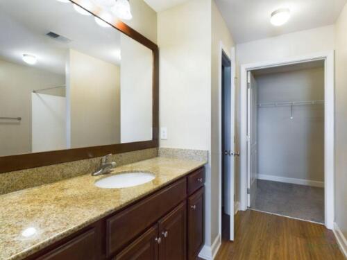 Three-Bedroom-Apartments-in-Fayetteville-North Carolina-Bathroom-with-Framed-Mirror-and-Closet