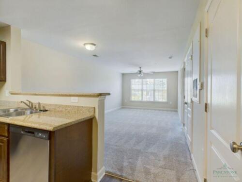 One-Bedroom-Apartments-in-Fayetteville-North Carolina-View-of-Dining-and-Living-Room-from-Kitchen
